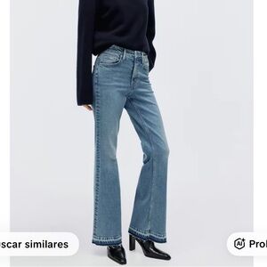 H&M Mid Blue Flared High-Rise Jeans